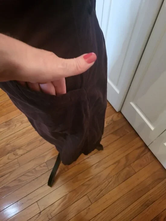 Universal Thread Brown Corduroy Jumper Dress Pockets L Cottage Peasant Milkmaid - Picture 8 of 9